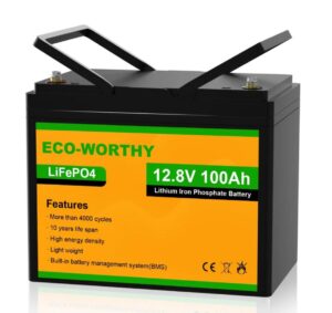 Eco Worthy 12V 100Ah LiFePO4 Lithium Battery